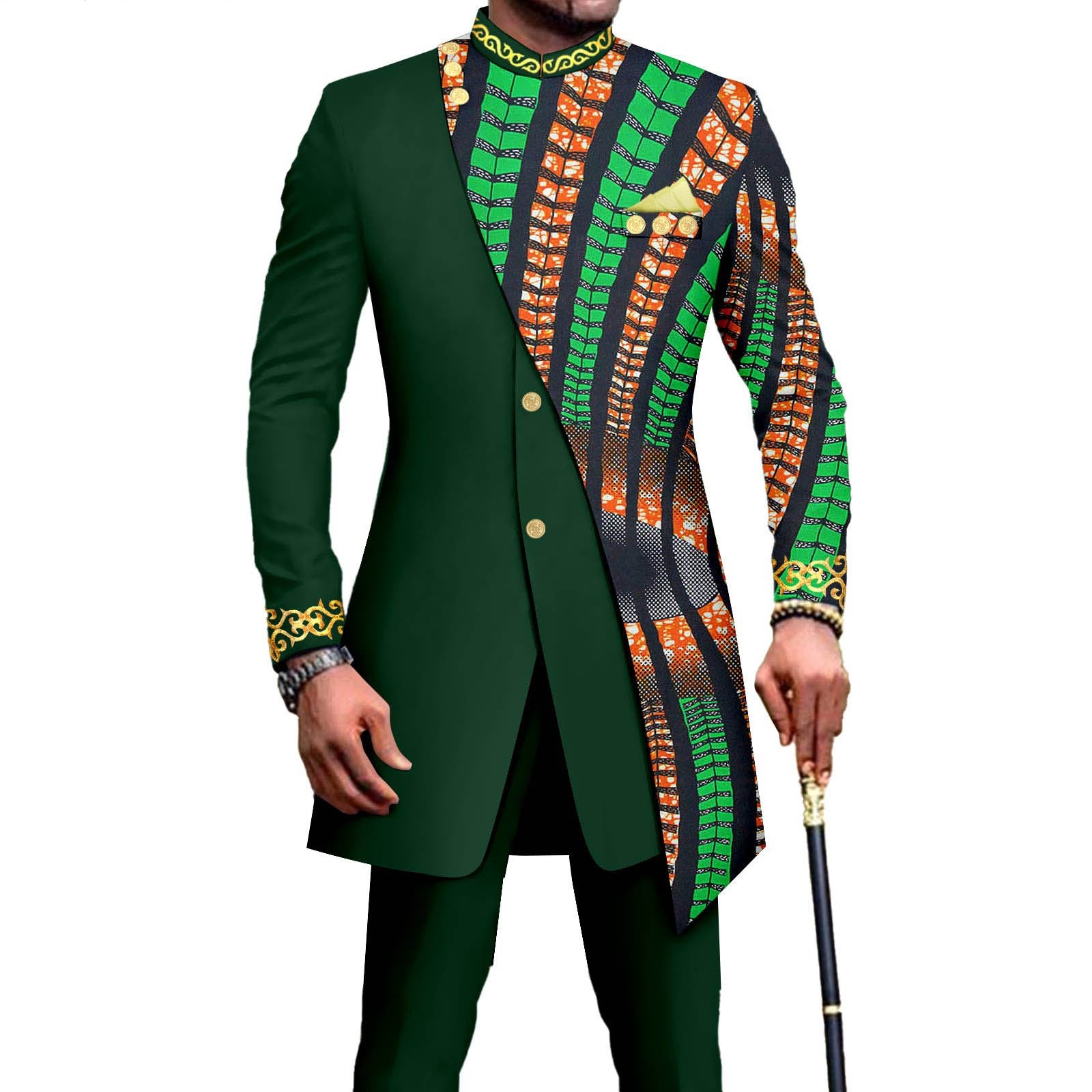 Costume deux pièces pour hommes africains Slim L