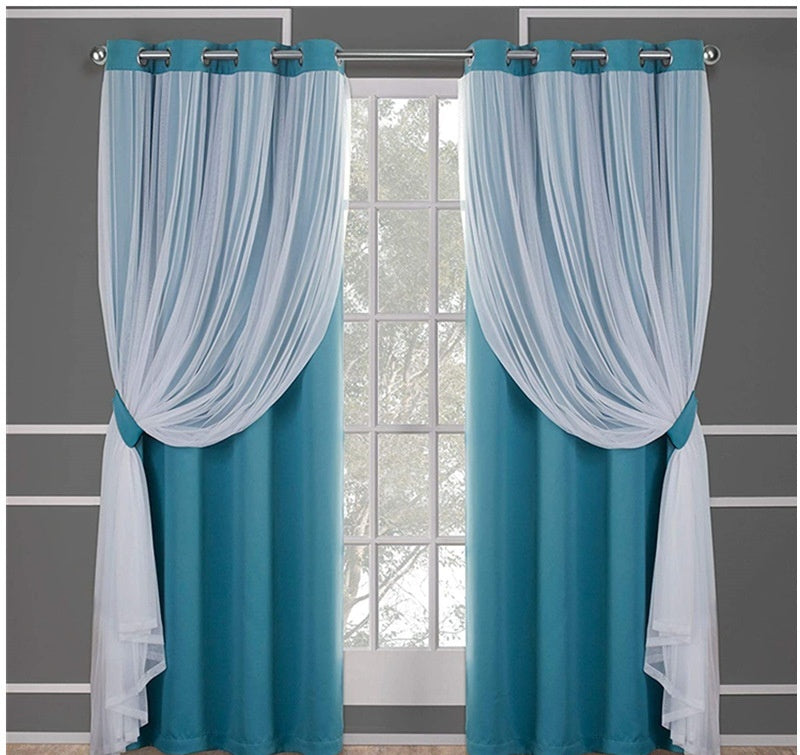 Revêtement double couche de dentelle Rideau