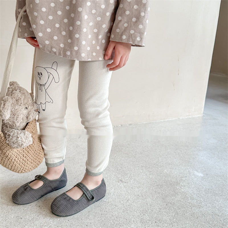 Lapin d'automne des filles Imprimer Leggings mignons