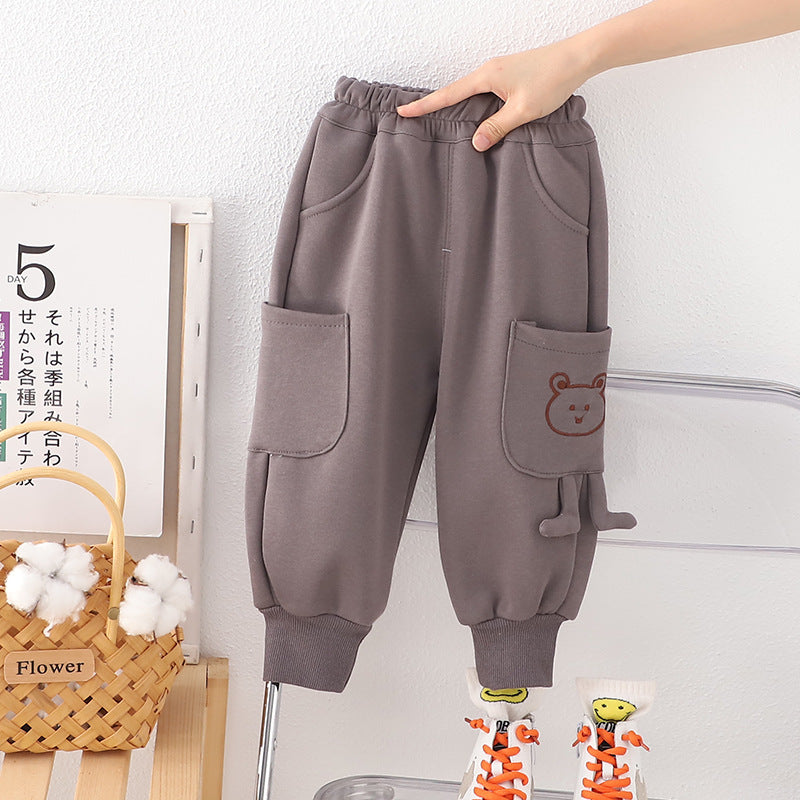 Pantalon de garçons Automne et d'hiver Enfants Velvet Sport