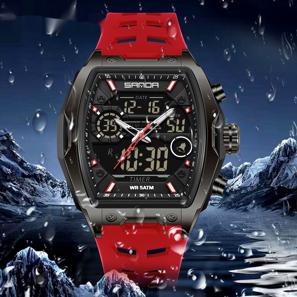 Montres de sport étudiantes en forme de barils étanches