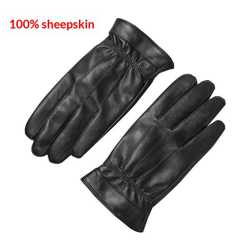 Gants en cuir véritable avec doublure en polaire pour une protection plus chaude et imperméable