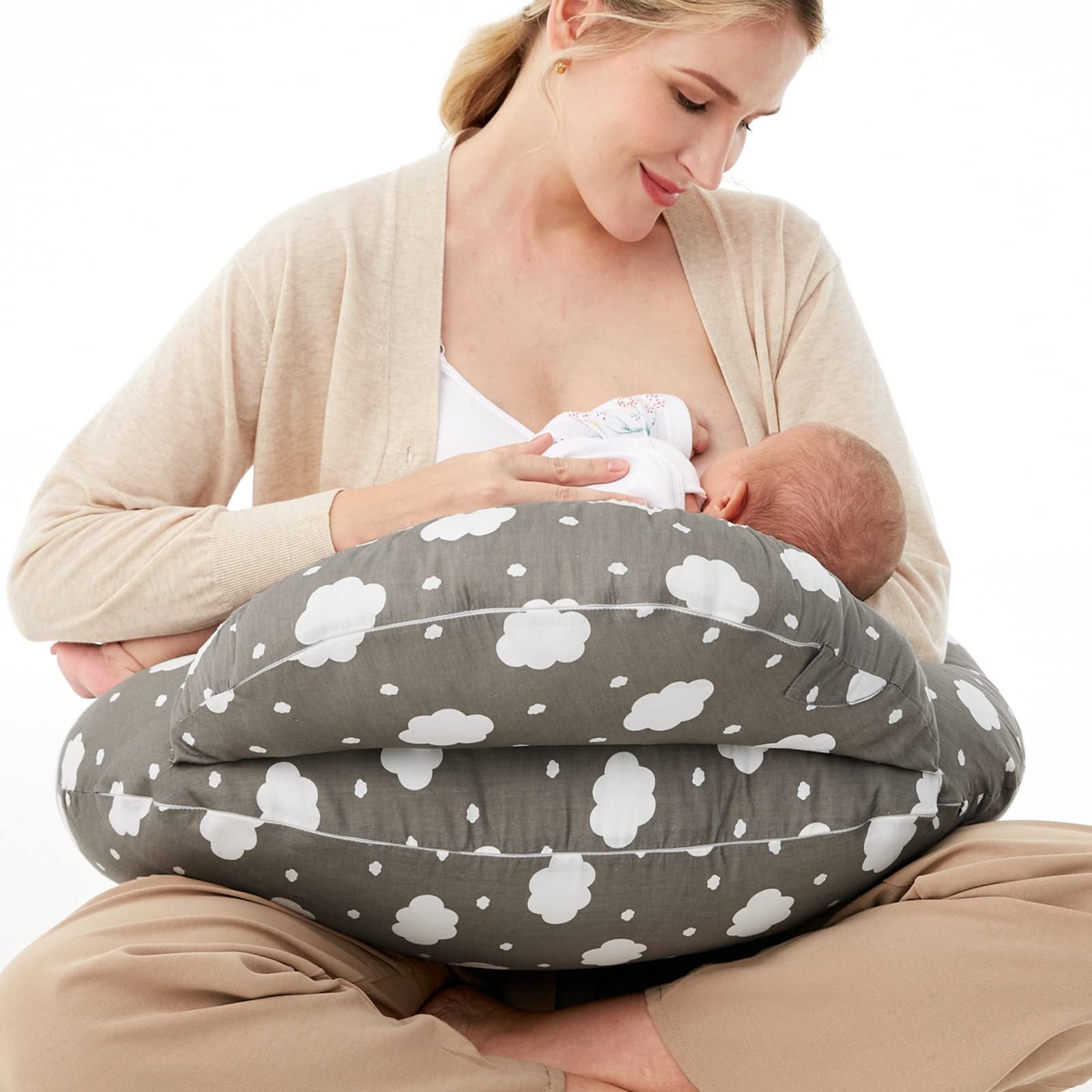 Oreiller d'allaitement Oreiller d'allaitement bébé Oreiller multifonctionnel amovible