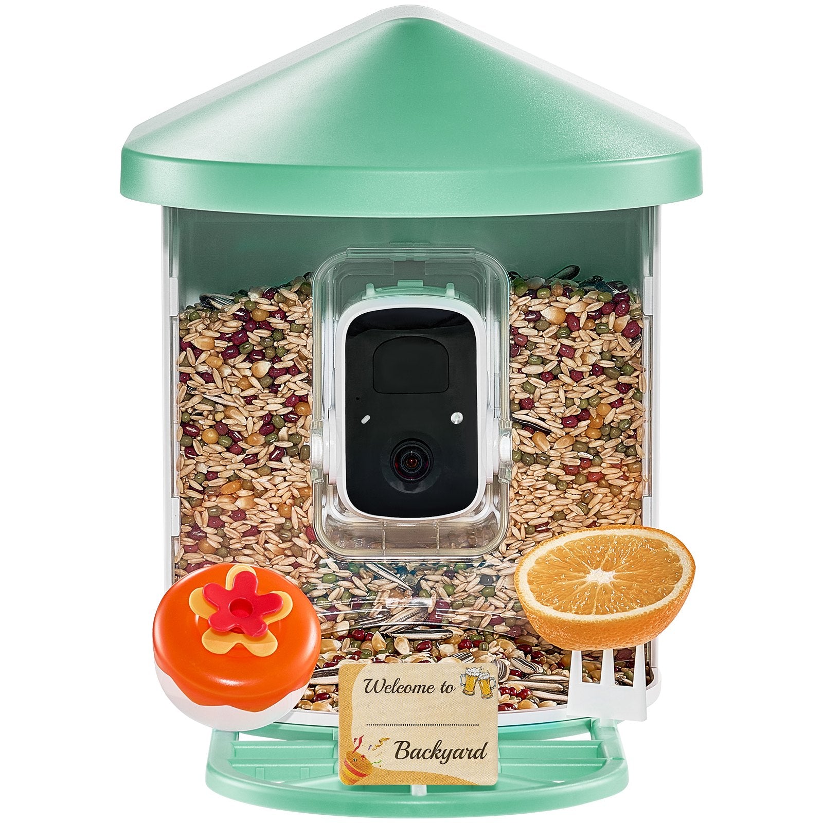 VEVOR Smart Bird Feeder avec caméra 2K HD AI Identifier les espèces d'oiseaux Capture automatique