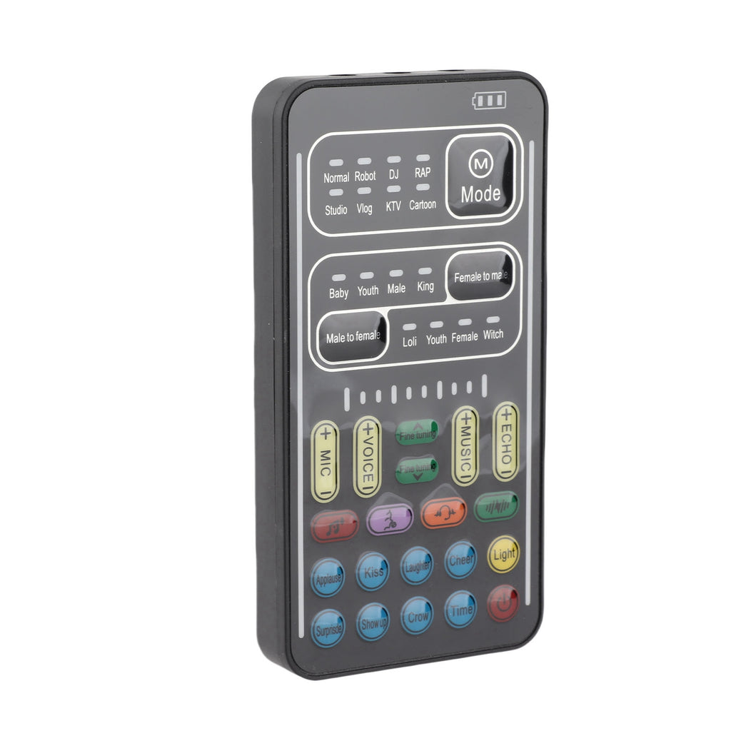 Voix changeur Set Black Multi Function Portable Handheld Voice changeur Sound Card avec 8 V