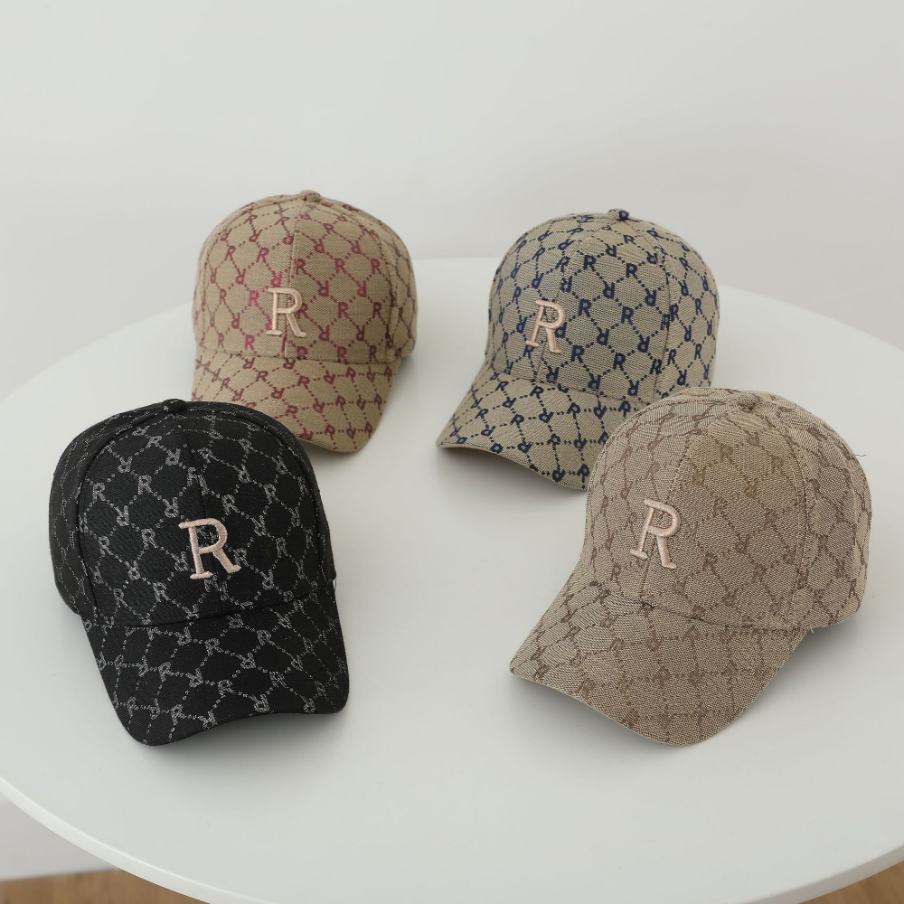 Lettre R unicolore entièrement imprimé Brodé réglable Casual Bowler Baseb