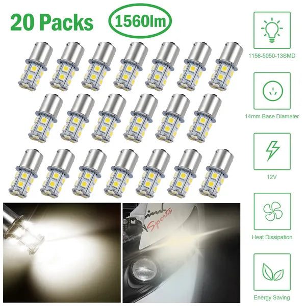 Ampoules de voiture 12V de 20Pcs 4500K 14MM Aluminium Alloy Turn Signal Light