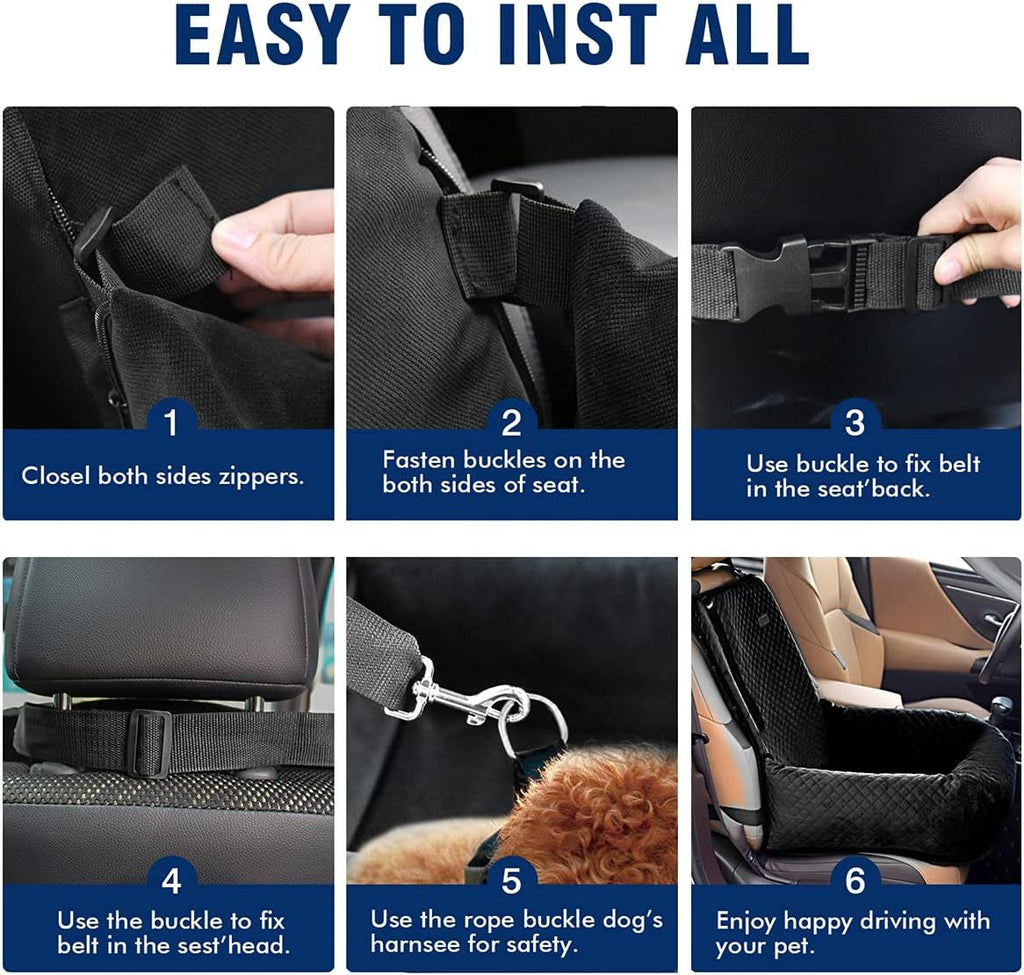 Sac de suspension respirant pour voiture d'animal avec coussin de siège étanche - Garder votre chien confortable