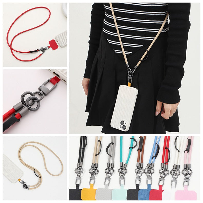 Leather Mobile Phone Lanyard Crossbody Anti-lost Back Halter Strong Durable Strap Rope