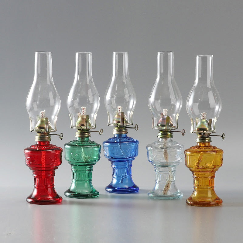 Lampe rétro vintage en verre kérosène