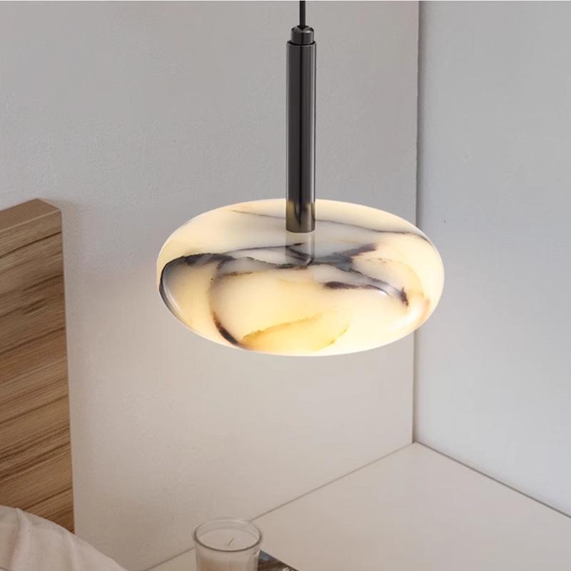 Lampe pendentif côté lit translucide Marbre fini avec un design minimaliste haut de gamme