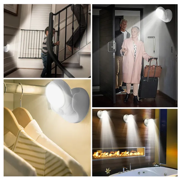 Lampe de nuit sans fil LED Spotlight 90 Degree Motion Sensor