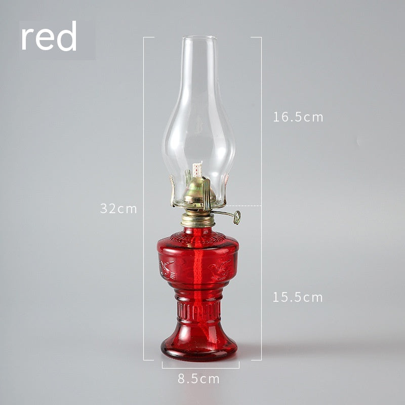 Lampe rétro vintage en verre kérosène