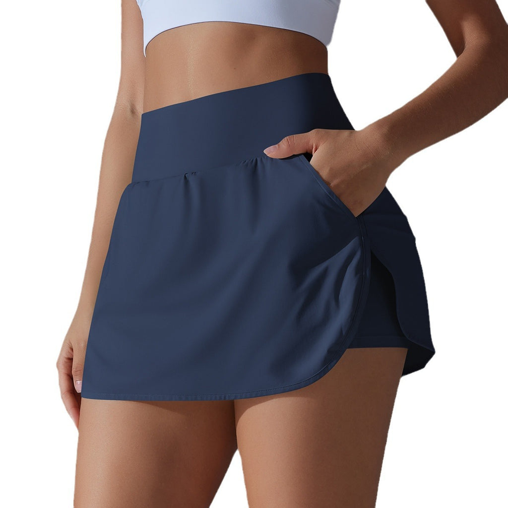 Cool Screen Sunscreen Jupe de tennis haute taille Tight Slim faux deux pièces Culottes femmes Ba