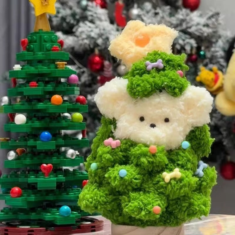 Arbre de Noël Fleece Corail Twisted Stick Puppy Cadeau Matériel diy