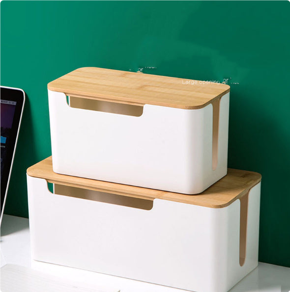 Boîte de stockage de câble de données de fil Chargeur de bande de puissance Socket Power Strip Câble Organisateur Bureau