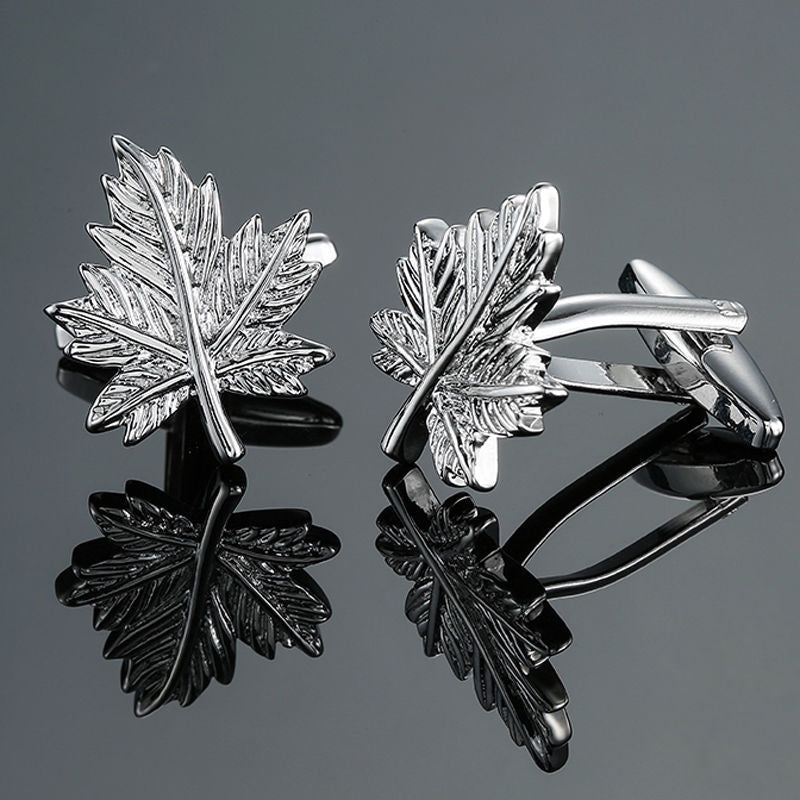 Rose d'herbe Or et Argent Motif Boutons de manchette