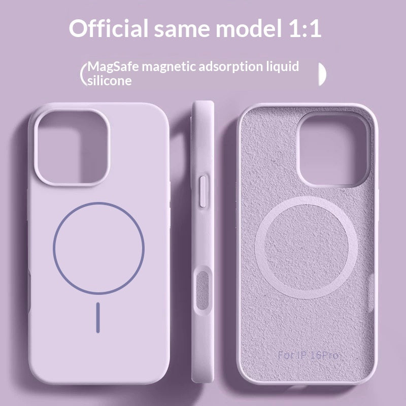 Boîtier de téléphone en silicone liquide avec un aimant de bague mince et un fini de peau