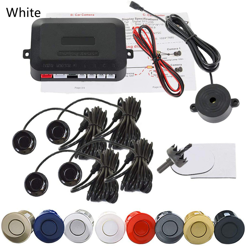 Voiture LED Crescent Buzzer Capteur de stationnement 4 sondes