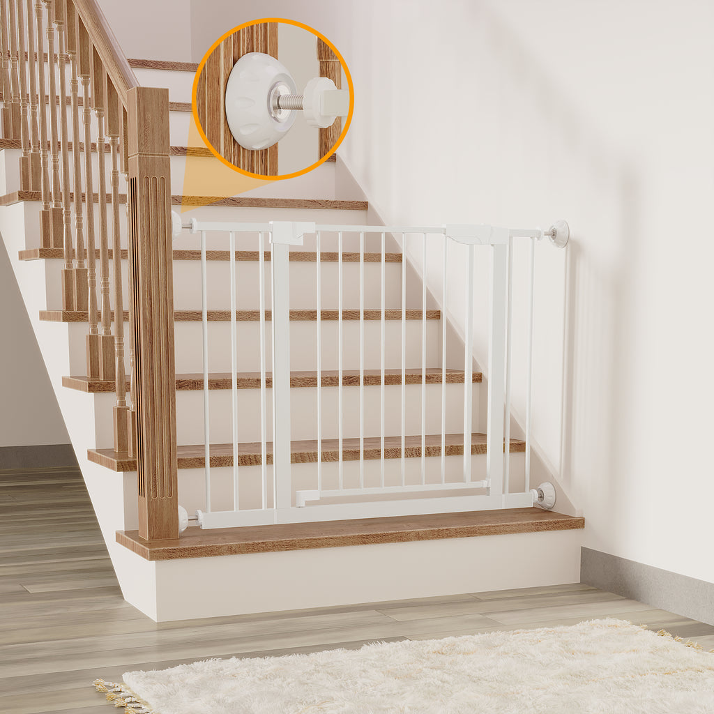 29,5-45,3" Wide Baby Gate avec protecteur mural pour escaliers