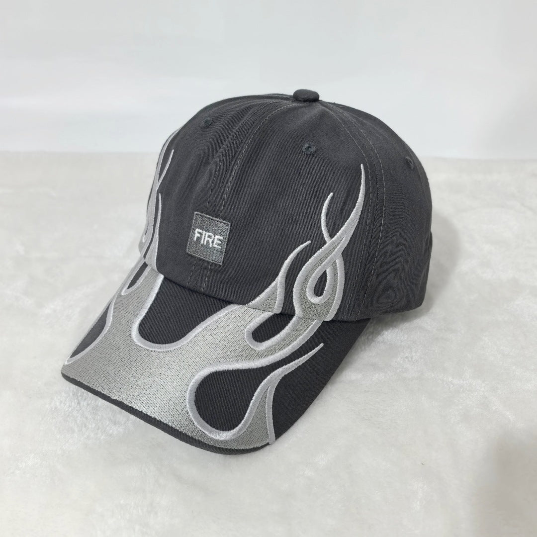 American Retro Hip-hop Style Casquette de baseball de flamme multicolore