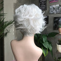 White Chemical Fibre Haute Température Perruque en soie Tête de femme