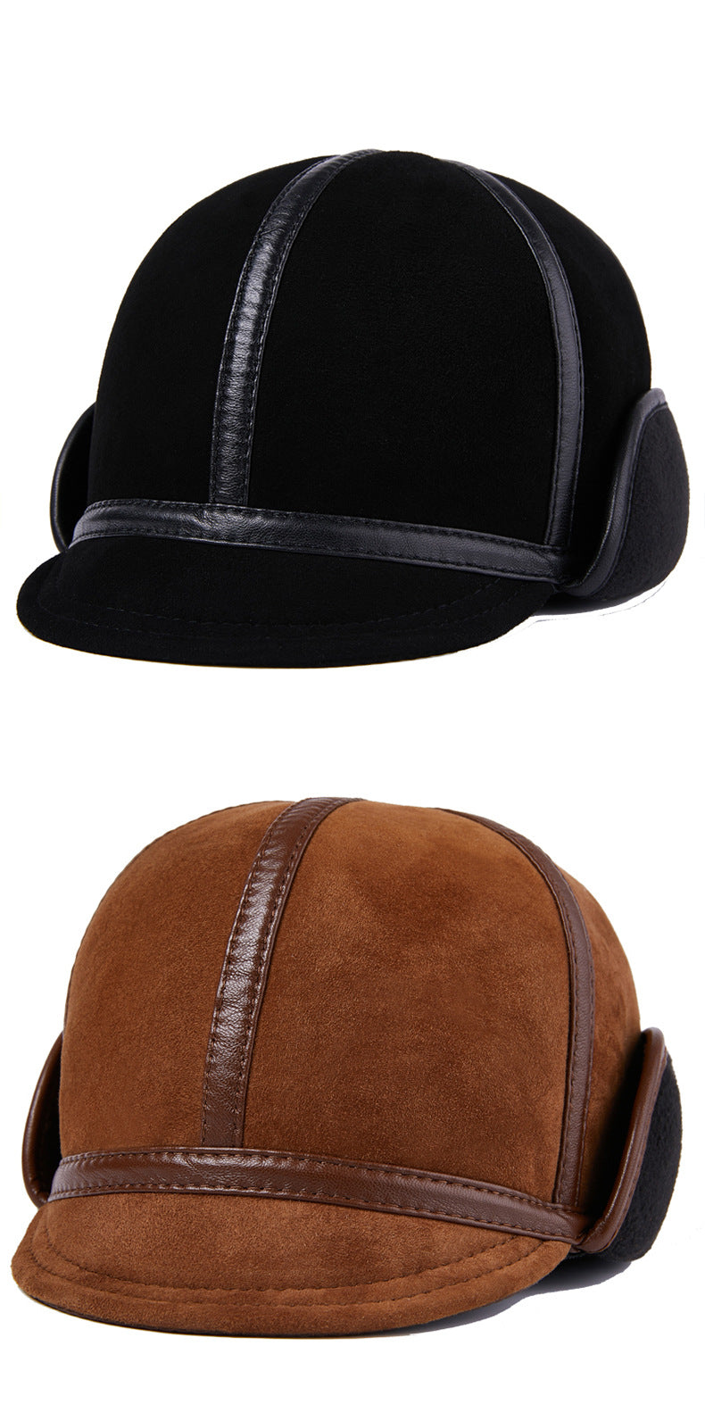 Chapeau d'hiver en cuir casual pour hommes