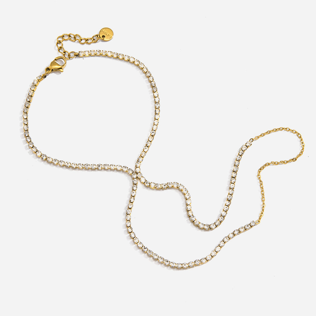 Bracelet de verrouillage en Strass en acier inoxydable de style américain