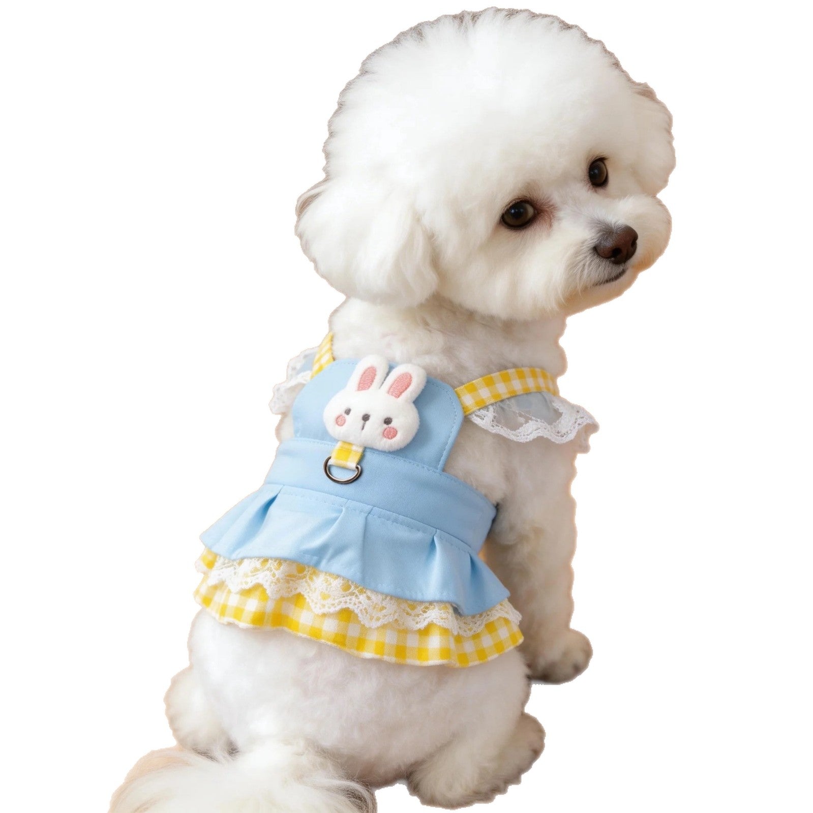 Vêtements pour animaux de compagnie avec attache en laisse Mignon et robe de sangle florale de style princesse douce
