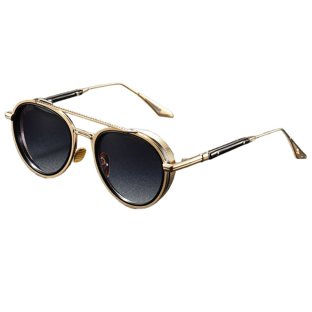 Lunettes de soleil ovales Retro Double Lunettes de mode Beam