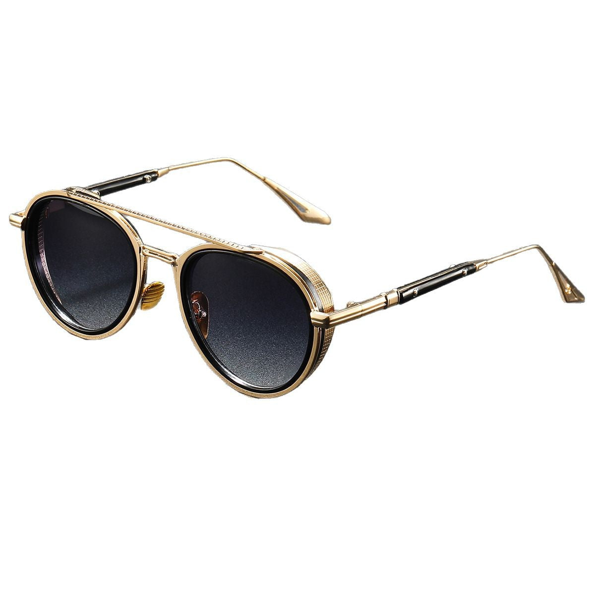 Lunettes de soleil ovales Retro Double Lunettes de mode Beam