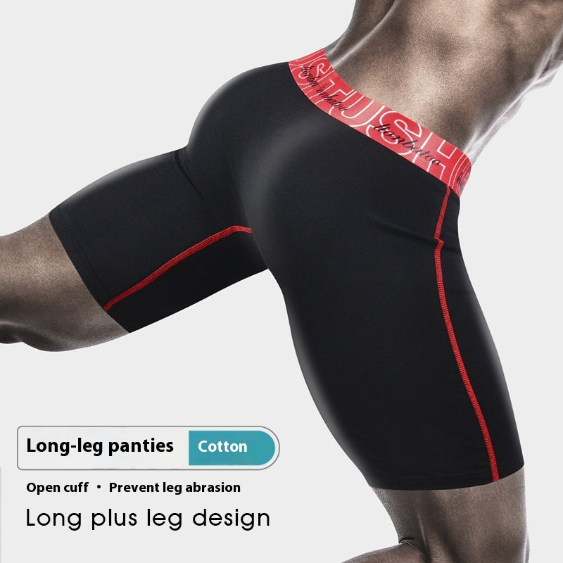 Sous-vêtements pour jambes longues pour hommes Coton Boxers pour jambes anti-friction