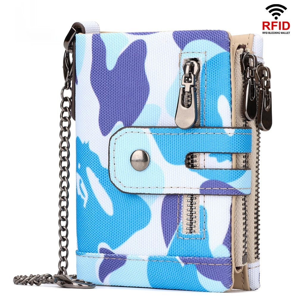 La mode masculine Personnalité Trifold Portefeuille multicolore