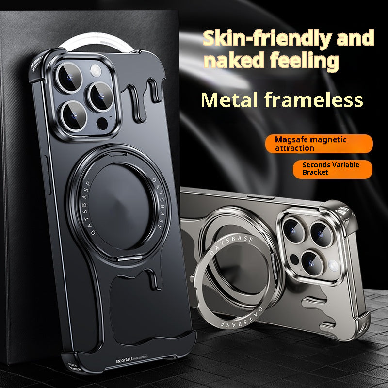 Nu sans cadre liquide Feel Phone Case Support magnétique