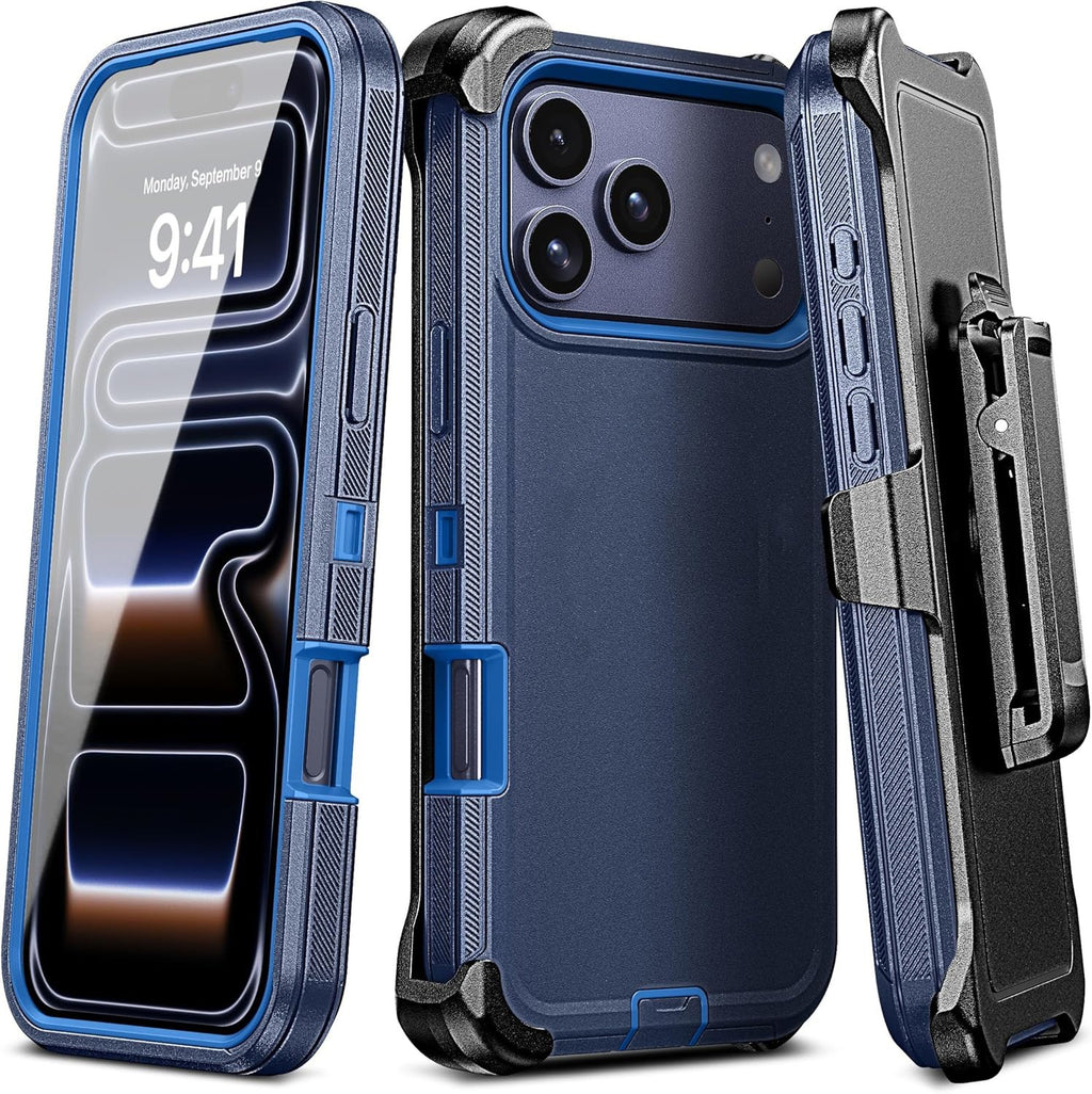 Trois cas de téléphone de preuve avec un support de clip de preuve de chute