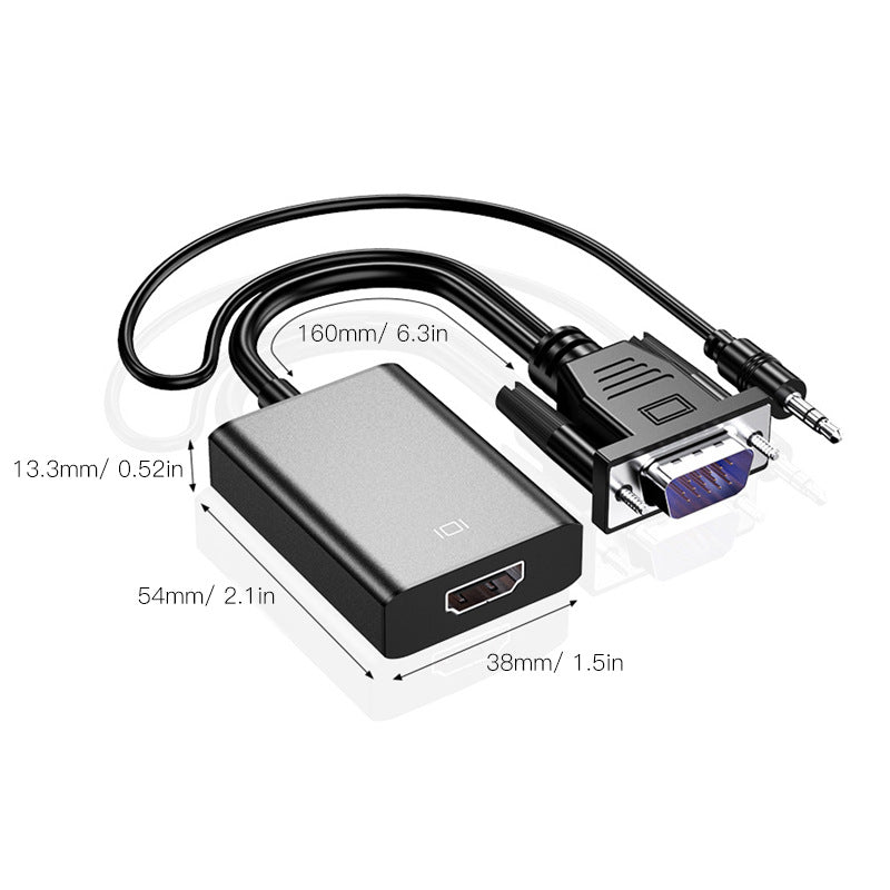 Câble d'adaptateur VGA to HDMI avec alimentation audio 1080p Plug and Play