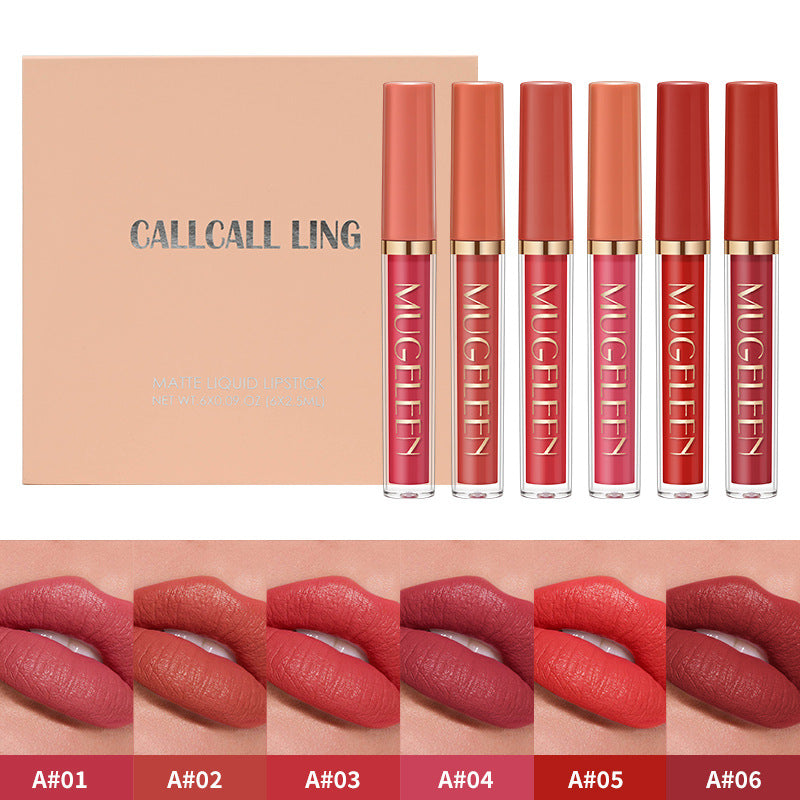 APPELEZ LING Transfer-Proof Velvet Matte Liquid Lipstick Set - 6 Piece Set