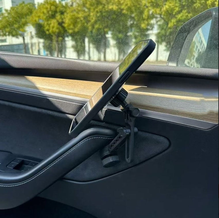 360 Support de téléphone de porte réglable en alliage rétractable pour Tesla Model 3