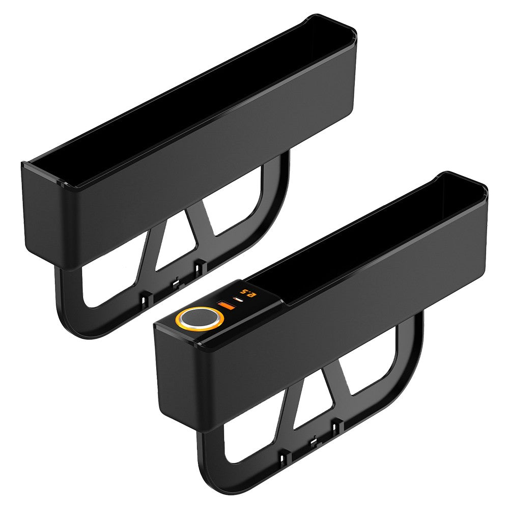 Rechargeable Seat Gap Rangement Box Support de téléphone Organisateur Black Car Accessoires
