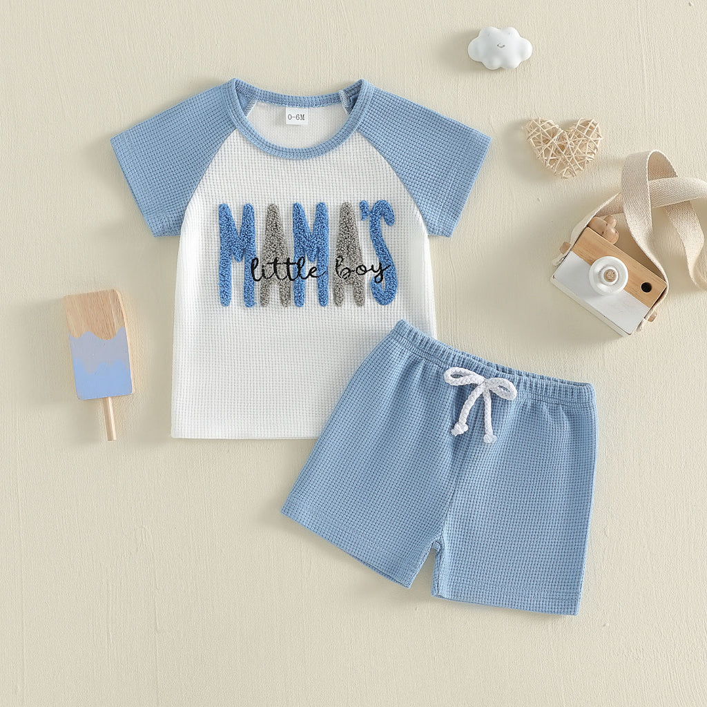 T-shirt et shorts à manches courtes brodés pour serviettes