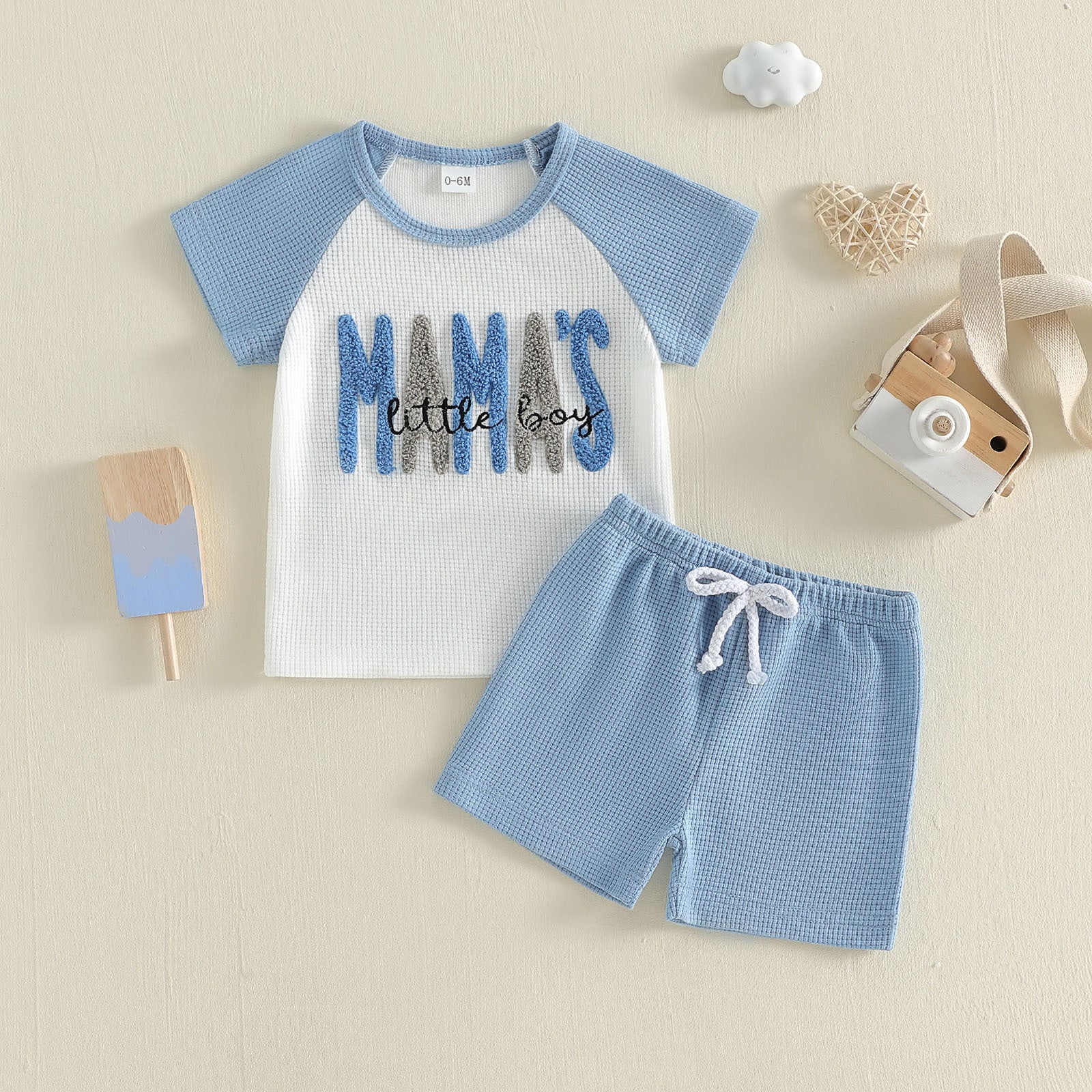 T-shirt et shorts à manches courtes brodés pour serviettes