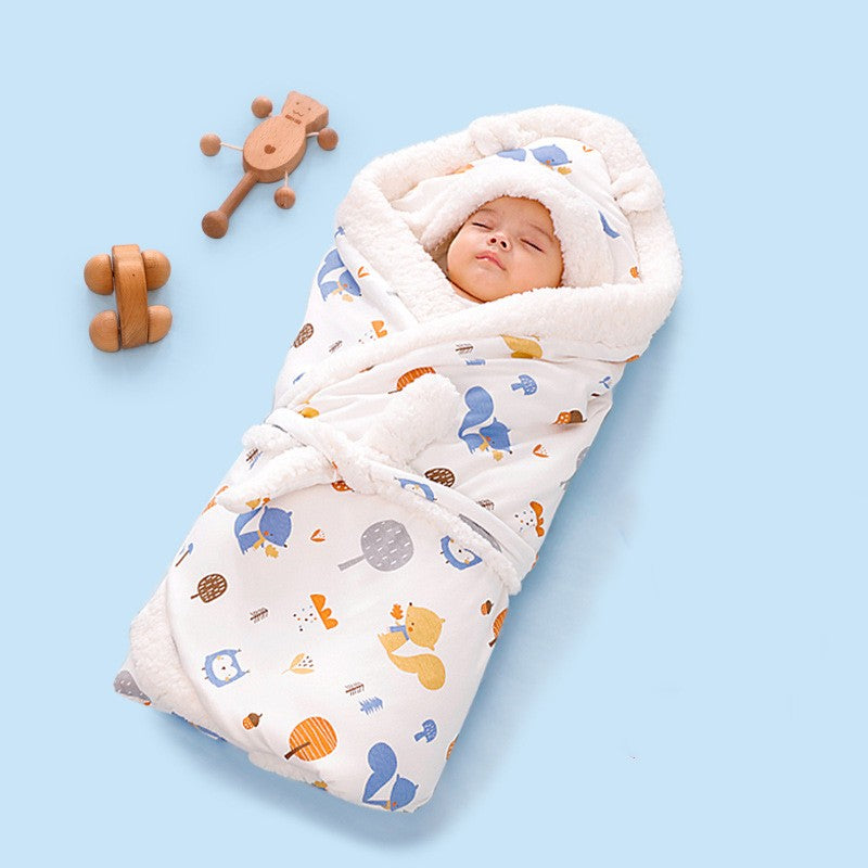 Nouveau-né emballage épais Quilt imprimé lambswool Cuggling