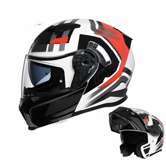 Casque de moto à double-lentilles à révélation faciale