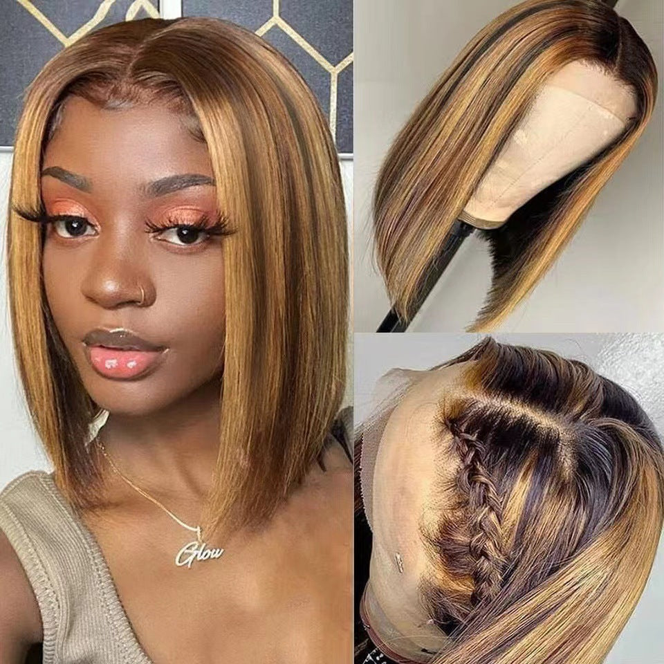 Women High Temperature Silk Short Straight Wig
