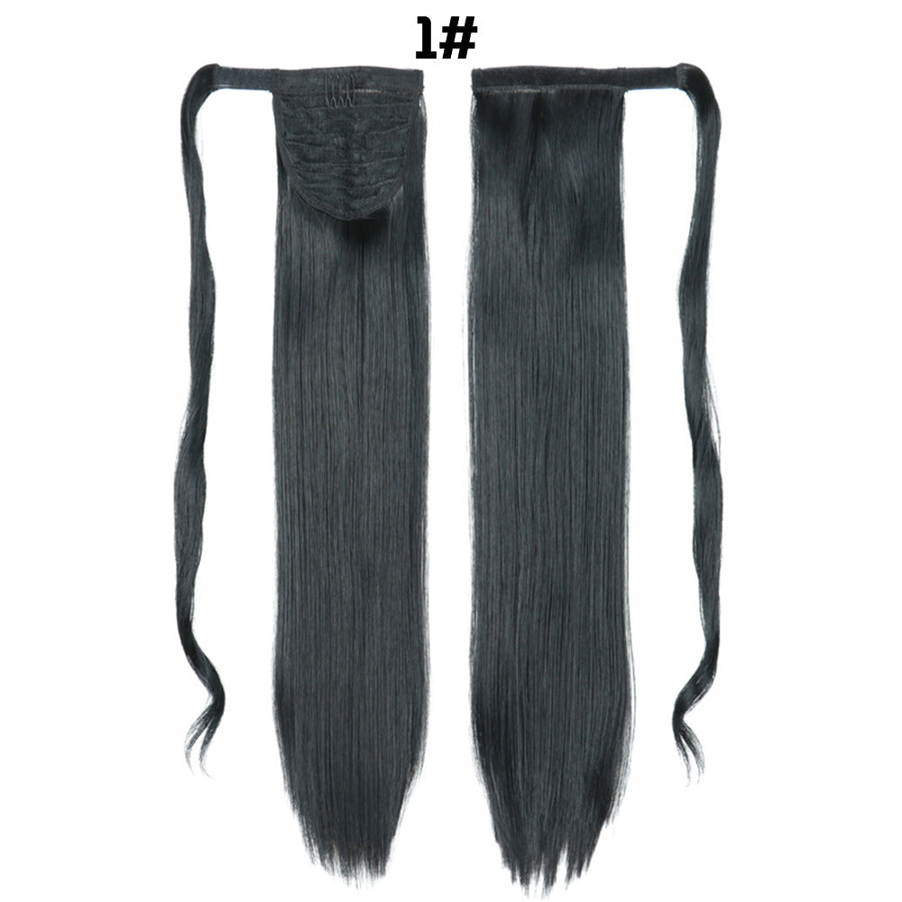European And American Long Straight Cheveux Velcro Ponytail