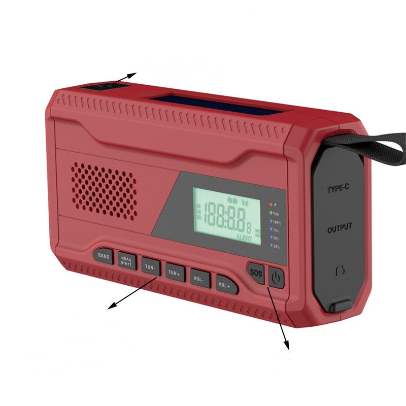 Éclairage de haute luminosité à la main de la radio solaire d'urgence extérieure