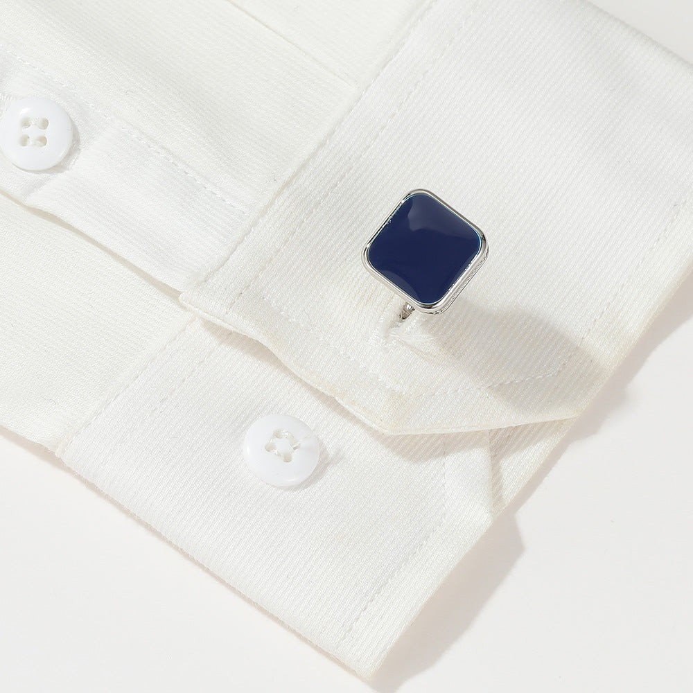 Men's Cufflinks Mode carré goutte huile simple 4 couleurs
