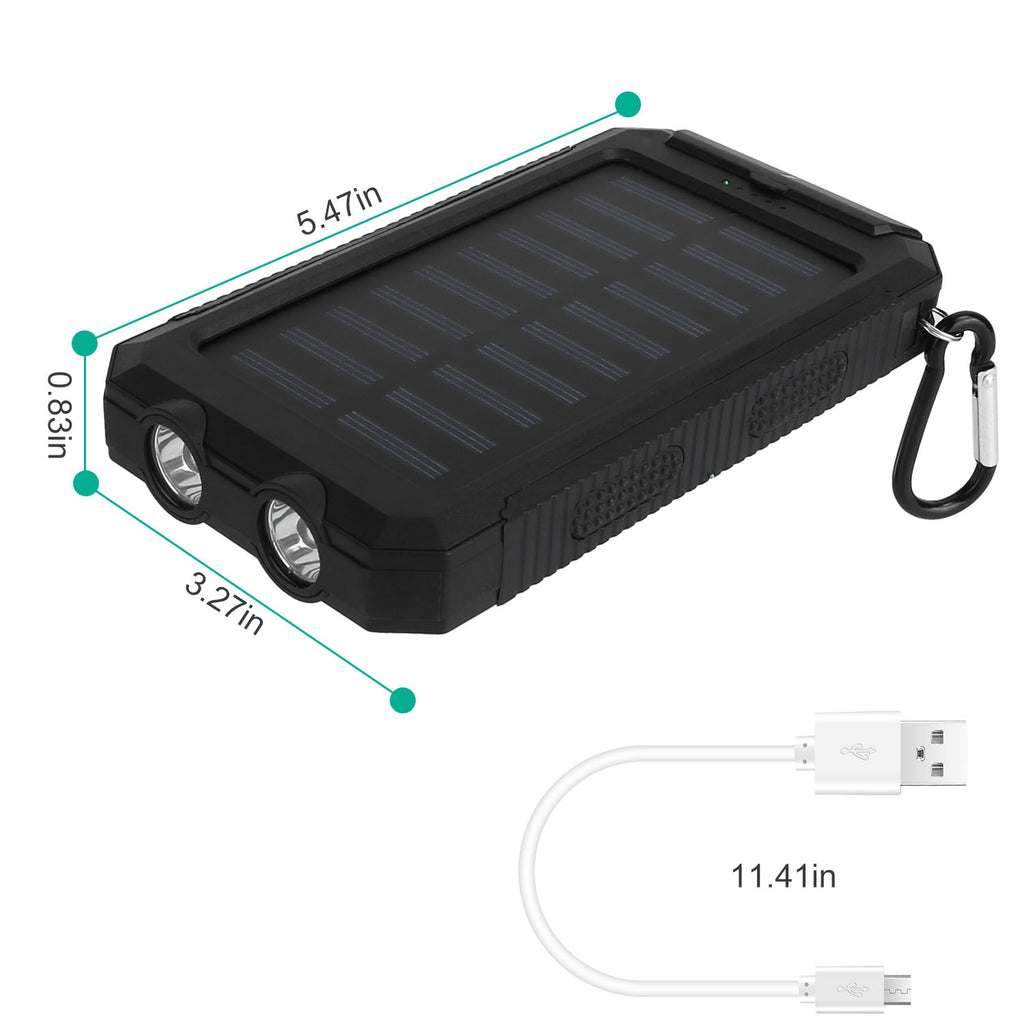 1Pc 1W MAh Solar Power Bank Pack batterie externe Double interface USB Chargeur extérieur avec
