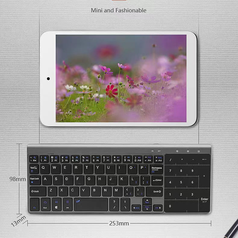 Mini 2 4guste Bluetooth sans fil avec Touch Pad Digital Keyboard Mouse Lightweight Applicab