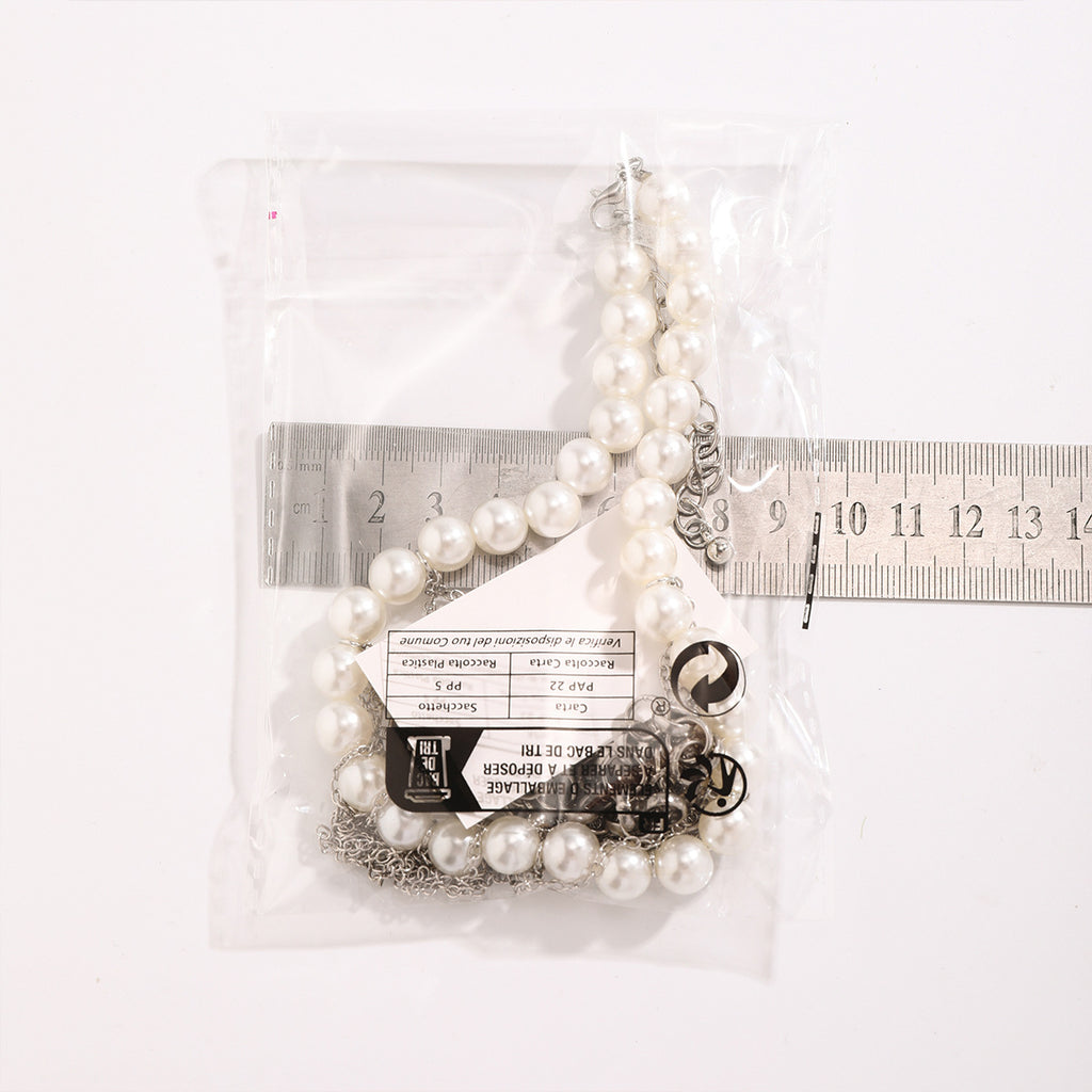 Pearl Tassel Fun Design Double couche Collier rétro Accessoires pour femmes